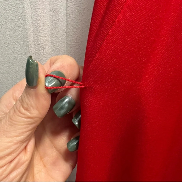 Vince Camuto Vibrant Red Open Back Beaded Tie Neck Maxi Dress. Size 14 - Picture 9 of 15